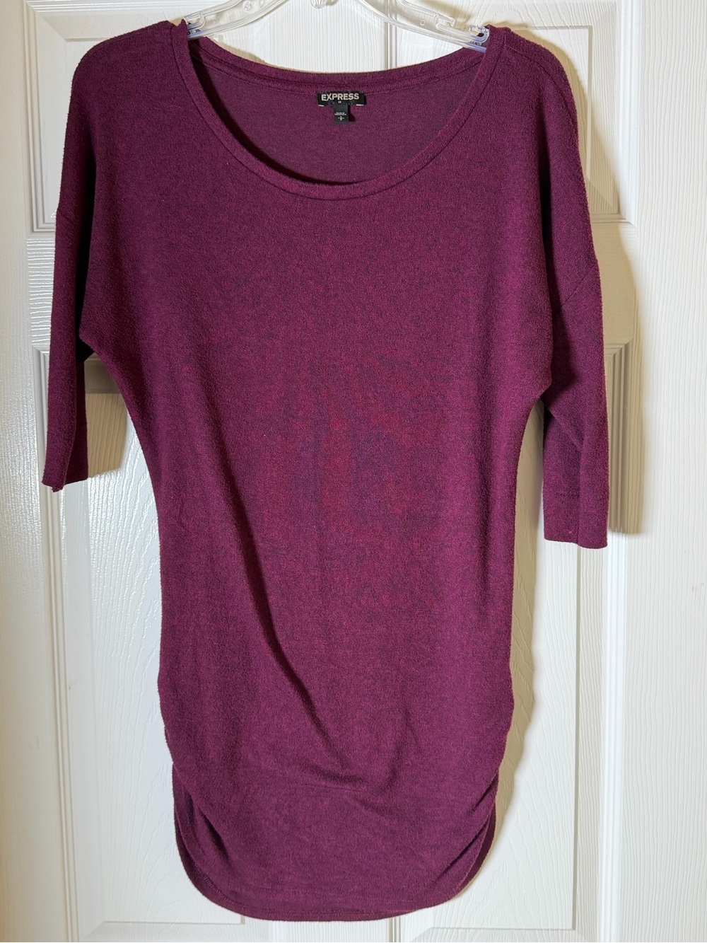 Express Rich Plum Crewneck Knit Top Sweater S Tunic